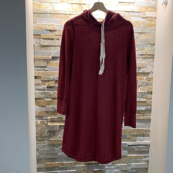 NWOT SUSINA Cowl Neck Long Sleeve Waffle Knit Dress - Picture 3 of 8